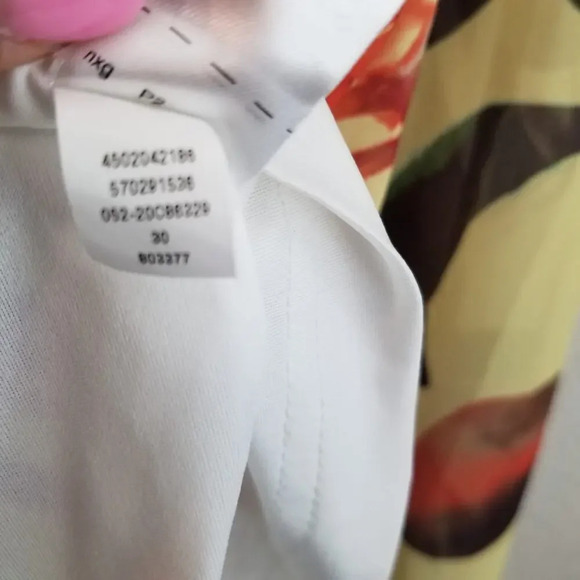 Chico's Womens Pleated Asymmetrical Skirt Sz 10 Multicolor Tropical Floral Flowy - Picture 8 of 11